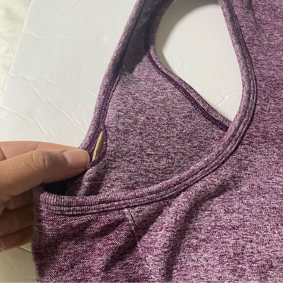 GYMSHARK Purple Space Dye Knit Racerback Sports Bra padded Size Small - Picture 8 of 8